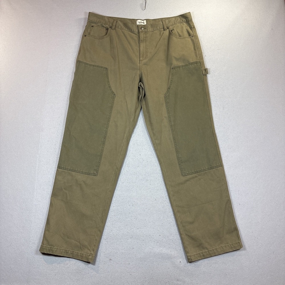 Men's Woolrich Double Knee Carpenter Pants Size 44x36 Work Wear Green NWOT
